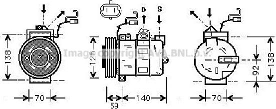 Prasco OLK327 - Компрессор кондиционера autospares.lv