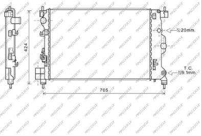 Prasco OP700R003 - Радиатор, охлаждение двигателя autospares.lv