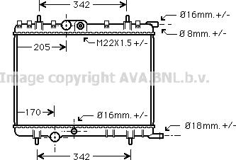 Prasco PE2300 - Радиатор, охлаждение двигателя autospares.lv