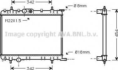 Prasco PE2206 - Радиатор, охлаждение двигателя autospares.lv