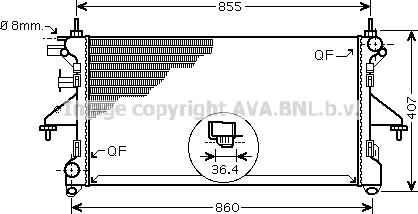 Prasco PEA2304 - Радиатор, охлаждение двигателя autospares.lv