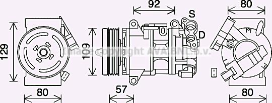 Prasco PEK409 - Компрессор кондиционера autospares.lv