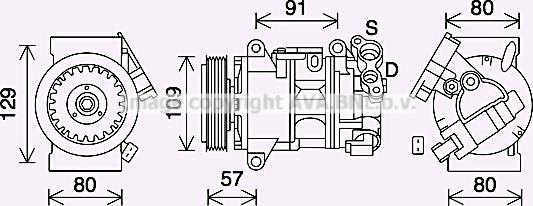 Prasco PEK407 - Компрессор кондиционера autospares.lv