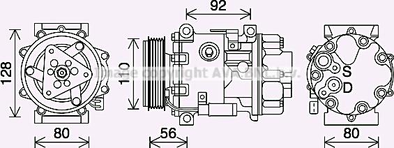 Prasco PEK415 - Компрессор кондиционера autospares.lv