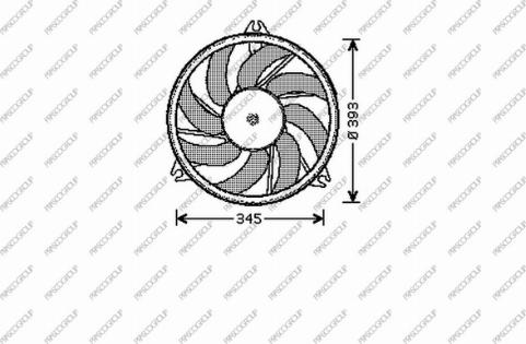 Prasco PG009F005 - Вентилятор, охлаждение двигателя autospares.lv