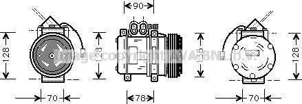 Prasco PRK034 - Компрессор кондиционера autospares.lv