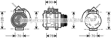 Prasco PRK033 - Компрессор кондиционера autospares.lv