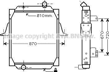 Prasco RE2067 - Радиатор, охлаждение двигателя autospares.lv