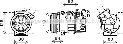 Prasco RTAK492 - Компрессор кондиционера autospares.lv