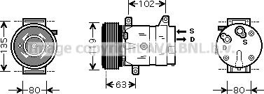 Prasco RTAK440 - Компрессор кондиционера autospares.lv