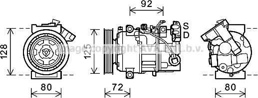 Prasco RTK489 - Компрессор кондиционера autospares.lv