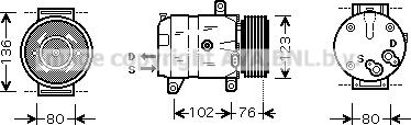 Prasco RTAK069 - Компрессор кондиционера autospares.lv