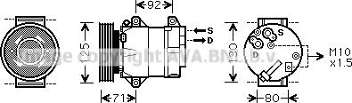 Prasco RTAK103 - Компрессор кондиционера autospares.lv