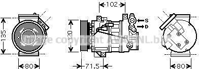 Prasco RTAK393 - Компрессор кондиционера autospares.lv