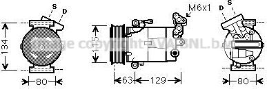 Prasco RTAK384 - Компрессор кондиционера autospares.lv