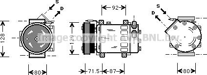 Prasco RTAK281 - Компрессор кондиционера autospares.lv