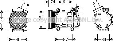 Prasco RTK452 - Компрессор кондиционера autospares.lv