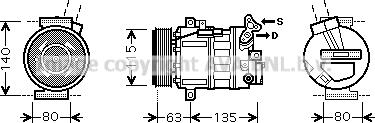 Prasco RTK486 - Компрессор кондиционера autospares.lv