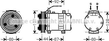 Prasco RTK432 - Компрессор кондиционера autospares.lv