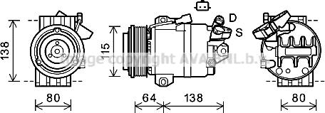 Prasco RTK565 - Компрессор кондиционера autospares.lv