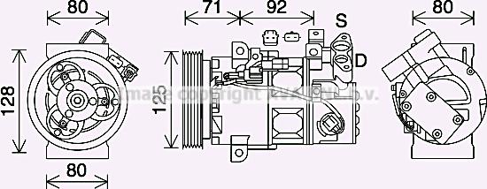 Prasco RTK636 - Компрессор кондиционера autospares.lv