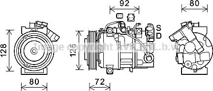 Prasco RTK628 - Компрессор кондиционера autospares.lv