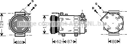 Prasco RTK076 - Компрессор кондиционера autospares.lv