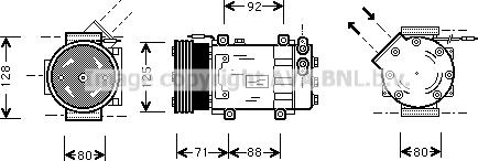 Prasco RTK127 - Компрессор кондиционера autospares.lv