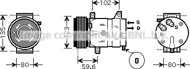 Prasco RTK345 - Компрессор кондиционера autospares.lv