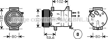 Prasco RTK385 - Компрессор кондиционера autospares.lv