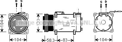 Prasco RTK284 - Компрессор кондиционера autospares.lv