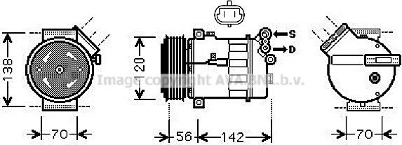 Prasco SBK067 - Компрессор кондиционера autospares.lv