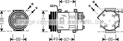 Prasco SCAK026 - Компрессор кондиционера autospares.lv