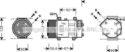 Prasco SCK016 - Компрессор кондиционера autospares.lv