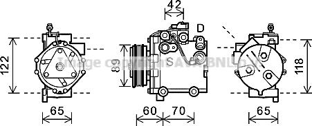 Prasco SZAK125 - Компрессор кондиционера autospares.lv