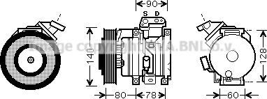 Prasco TOAK448 - Компрессор кондиционера autospares.lv