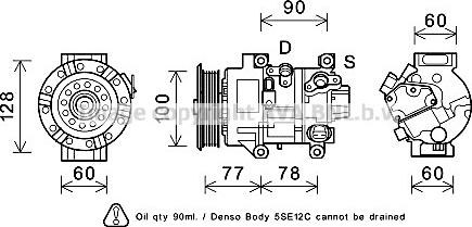 Prasco TOAK584 - Компрессор кондиционера autospares.lv