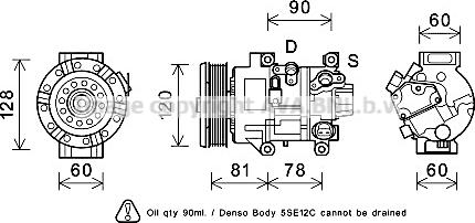 Prasco TOAK581 - Компрессор кондиционера autospares.lv