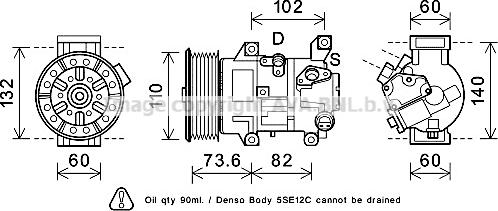 Prasco TOAK683 - Компрессор кондиционера autospares.lv