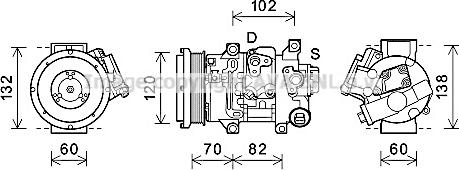 Prasco TOAK721 - Компрессор кондиционера autospares.lv