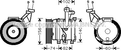 Prasco TOK440 - Компрессор кондиционера autospares.lv