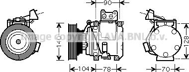 Prasco TOK438 - Компрессор кондиционера autospares.lv