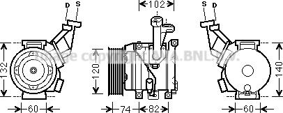 Prasco TOK635 - Компрессор кондиционера autospares.lv