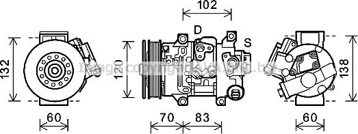 Prasco TOK627 - Компрессор кондиционера autospares.lv