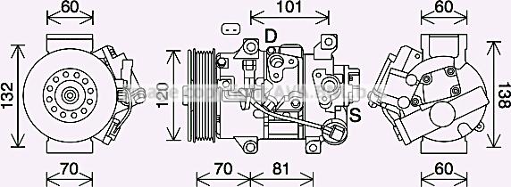 Prasco TOK744 - Компрессор кондиционера autospares.lv