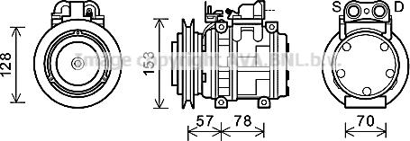 Prasco UGK006 - Компрессор кондиционера autospares.lv