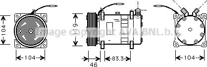 Prasco UVAK050 - Компрессор кондиционера autospares.lv