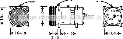 Prasco UVAK038 - Компрессор кондиционера autospares.lv