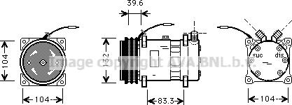 Prasco UVAK111 - Компрессор кондиционера autospares.lv