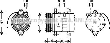 Prasco UVK069 - Компрессор кондиционера autospares.lv